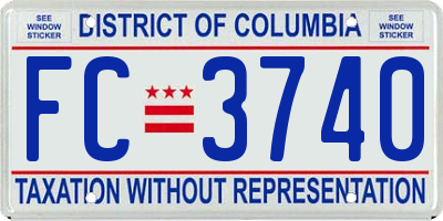 DC license plate FC3740