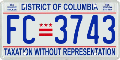 DC license plate FC3743