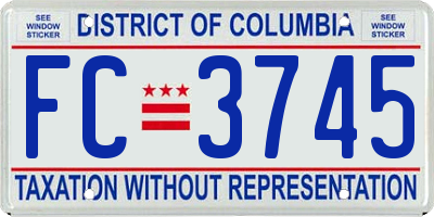 DC license plate FC3745