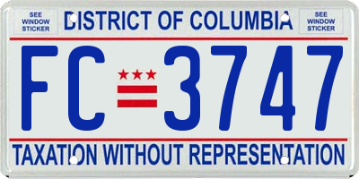 DC license plate FC3747