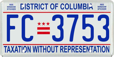 DC license plate FC3753