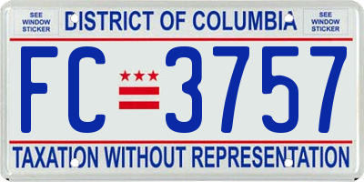 DC license plate FC3757