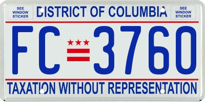 DC license plate FC3760