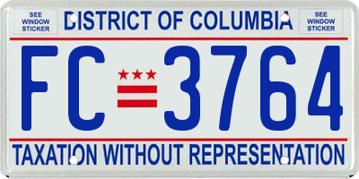 DC license plate FC3764