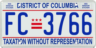 DC license plate FC3766