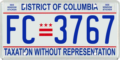 DC license plate FC3767