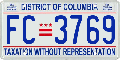 DC license plate FC3769