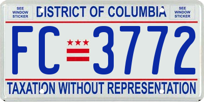 DC license plate FC3772