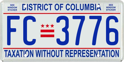 DC license plate FC3776