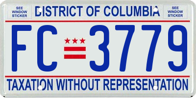 DC license plate FC3779