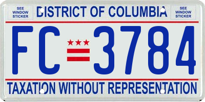 DC license plate FC3784