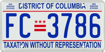 DC license plate FC3786