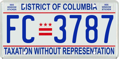 DC license plate FC3787