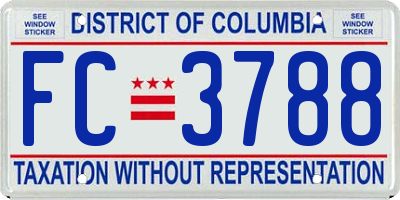 DC license plate FC3788