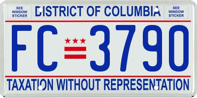 DC license plate FC3790