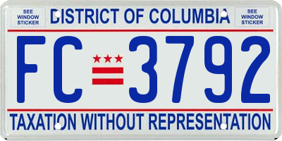 DC license plate FC3792