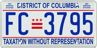 DC license plate FC3795