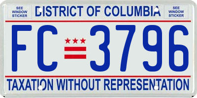 DC license plate FC3796