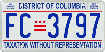 DC license plate FC3797