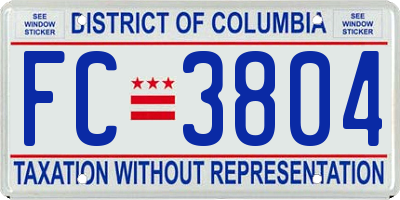 DC license plate FC3804