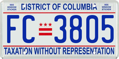 DC license plate FC3805