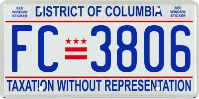 DC license plate FC3806