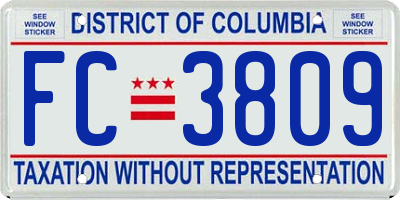 DC license plate FC3809