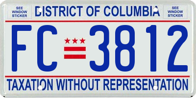 DC license plate FC3812