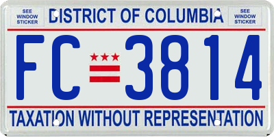 DC license plate FC3814