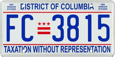 DC license plate FC3815