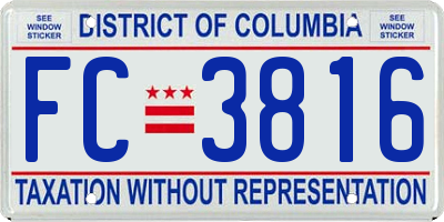 DC license plate FC3816