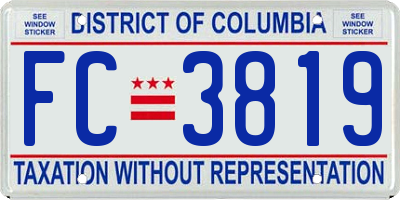 DC license plate FC3819