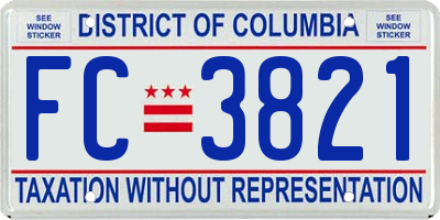 DC license plate FC3821