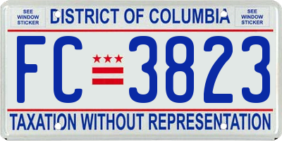 DC license plate FC3823