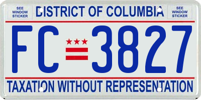 DC license plate FC3827