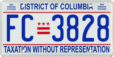 DC license plate FC3828