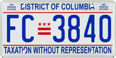 DC license plate FC3840