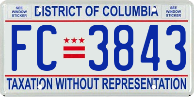 DC license plate FC3843