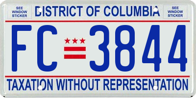 DC license plate FC3844