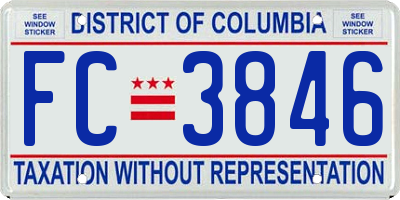 DC license plate FC3846