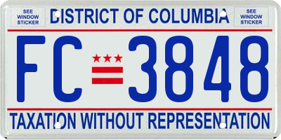 DC license plate FC3848