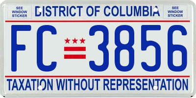 DC license plate FC3856