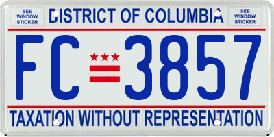 DC license plate FC3857