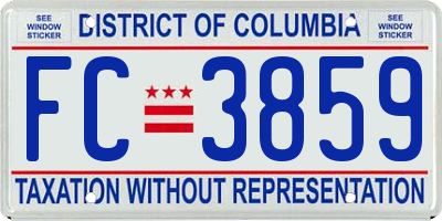 DC license plate FC3859