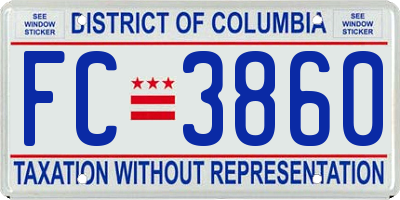 DC license plate FC3860