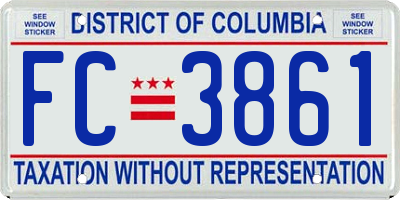 DC license plate FC3861