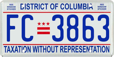 DC license plate FC3863