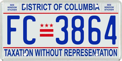 DC license plate FC3864