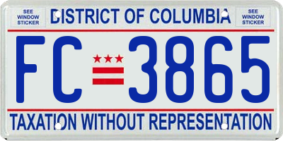 DC license plate FC3865