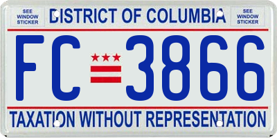 DC license plate FC3866